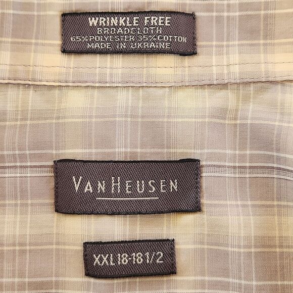 Van Heusen wrinkle free men's XXL 18-18 1/2 tan lightweight short sleeve… - Picture 4 of 4